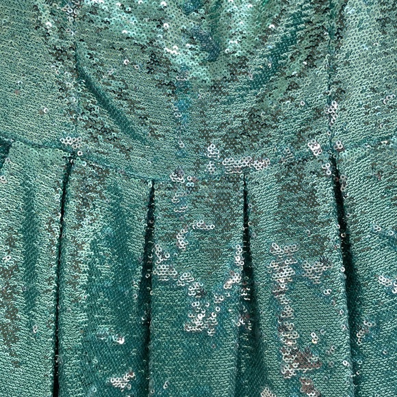 Blue Sequin Strapless Mini Dress - Picture 3 of 3